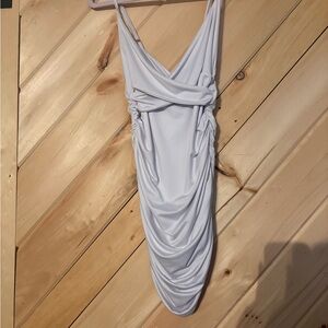 Elegant White Draped Dress